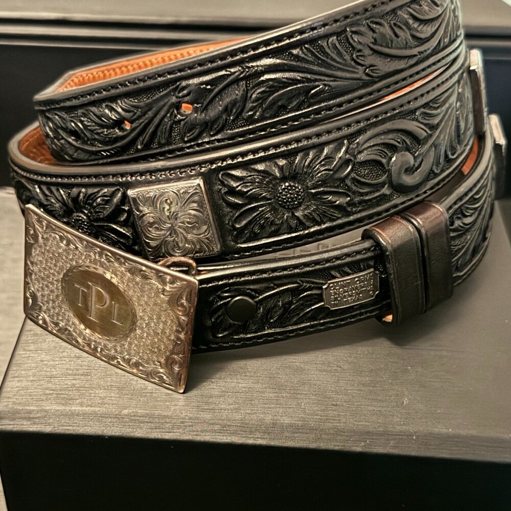 Clint Orms Custom Belt And Buckle Size 32 - image 1
